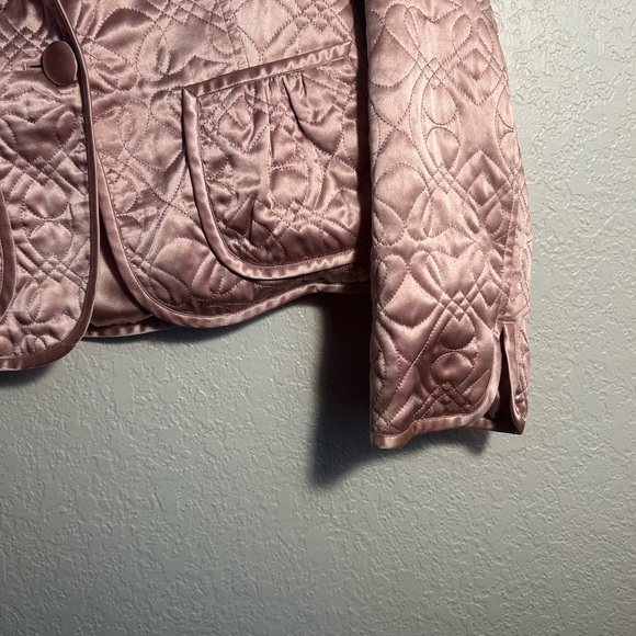 Banana Republic Women's Pink Silk Quilted Jacket Size Medium - Picture 3 of 6